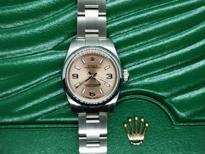 Gorgeous Ladies Oyster Perpetual with salmon pink dial clasp