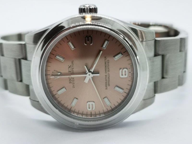 A modern Rolex DateJust in 31mm of pretty pink. side