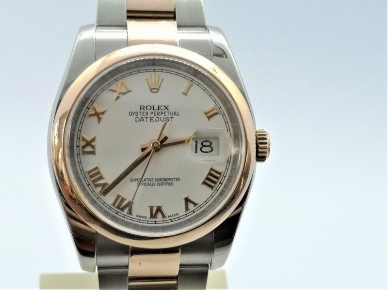 Everose and Steel Rolex DateJust 36mm front