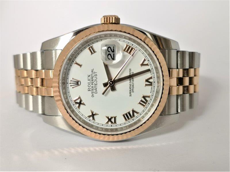 Stunning everose and steel 36mm DateJust front