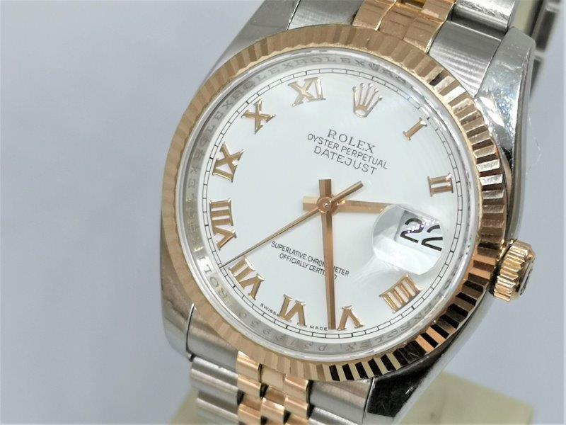 Stunning everose and steel 36mm DateJust dial