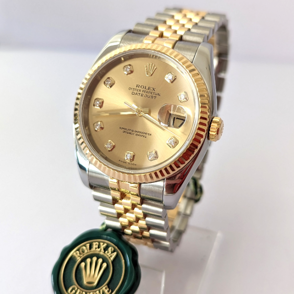 Diamond Dial Rolex DateJust with concealed clasp dial