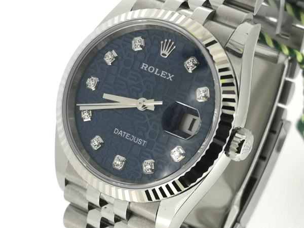 Unworn 36mm Rolex Diamond-Dial Watch  side