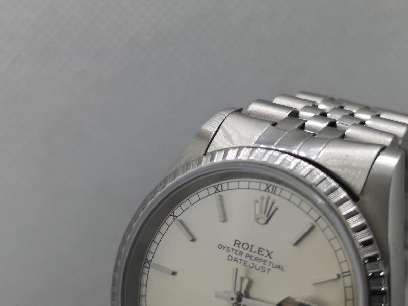 Rare variation of a 36mm Datejust with semi Fluted bezel in Steel crown