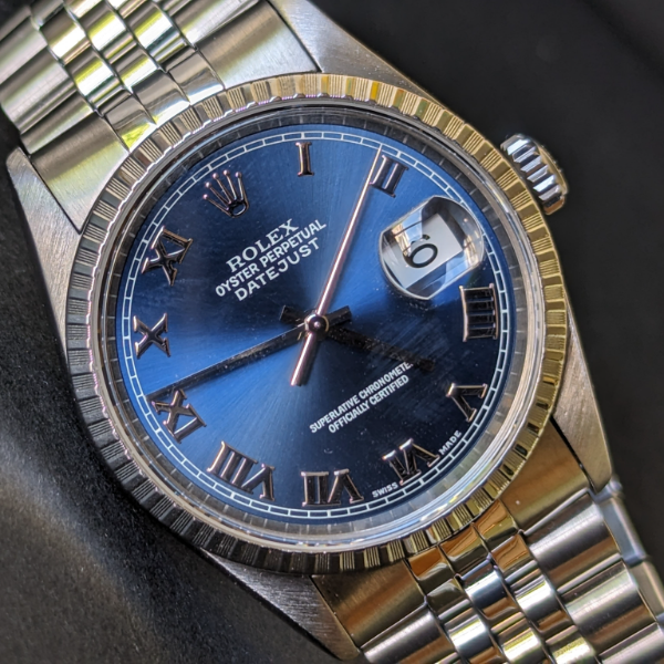 Blue Dial Gents DateJust side