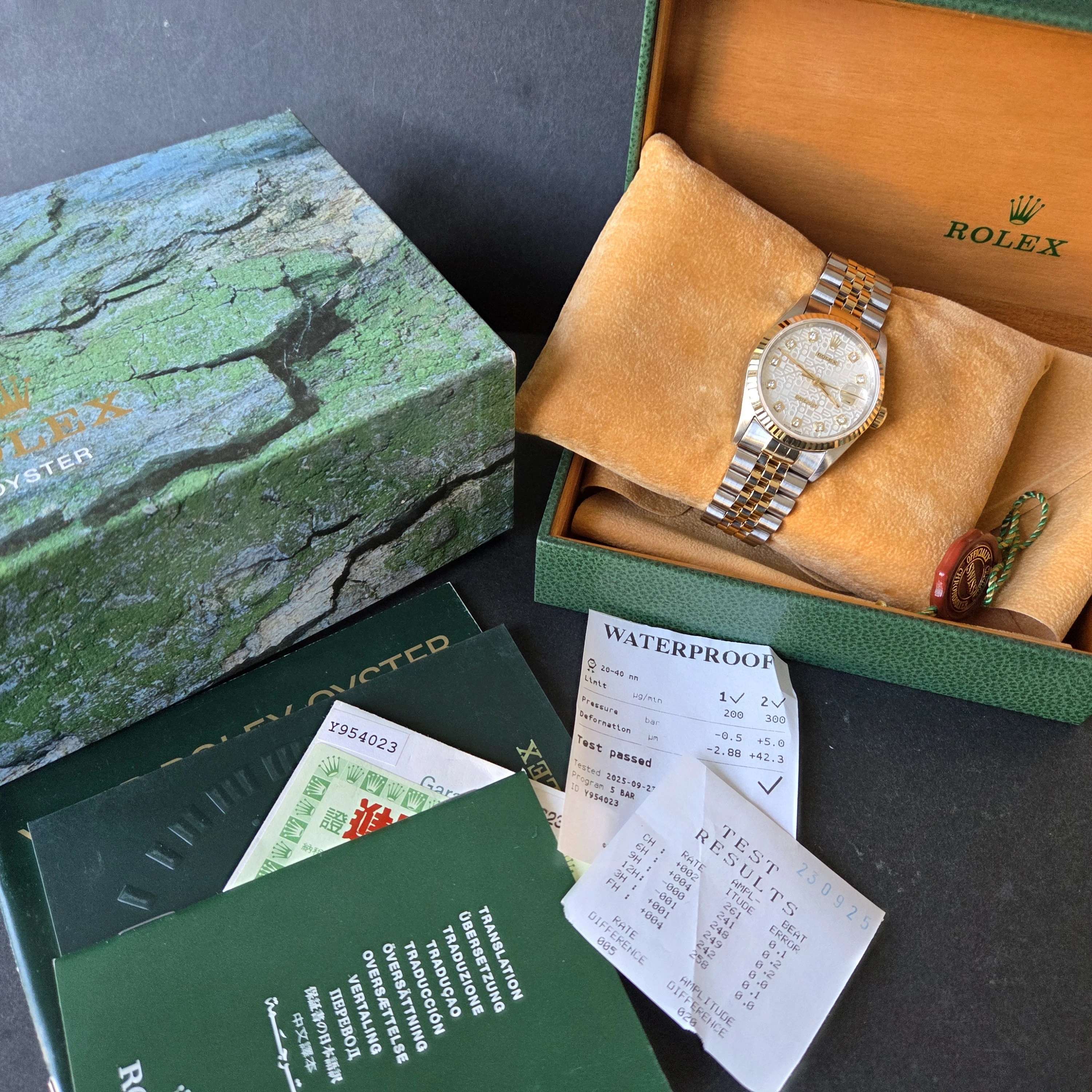 36mm jubilee big diamond datejust side