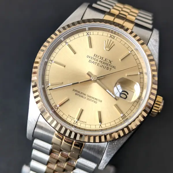 36mm steel and gold datejust preowned dial