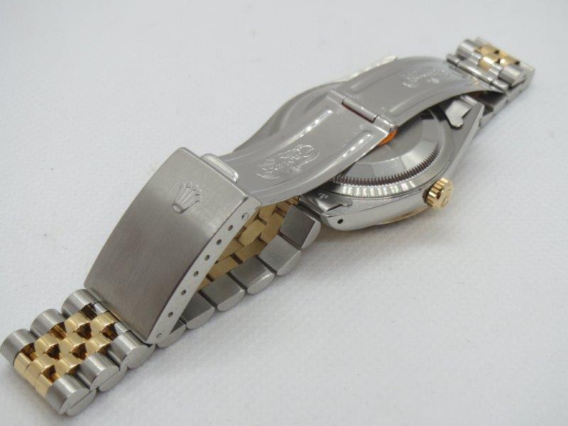 36mm Datejust in Steel and Gold with Champagne and Diamond Dot Dial  bracelet