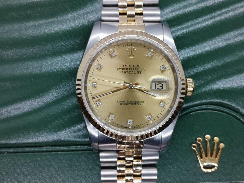 Rolex DateJust 36mm with Original Diamond dial front