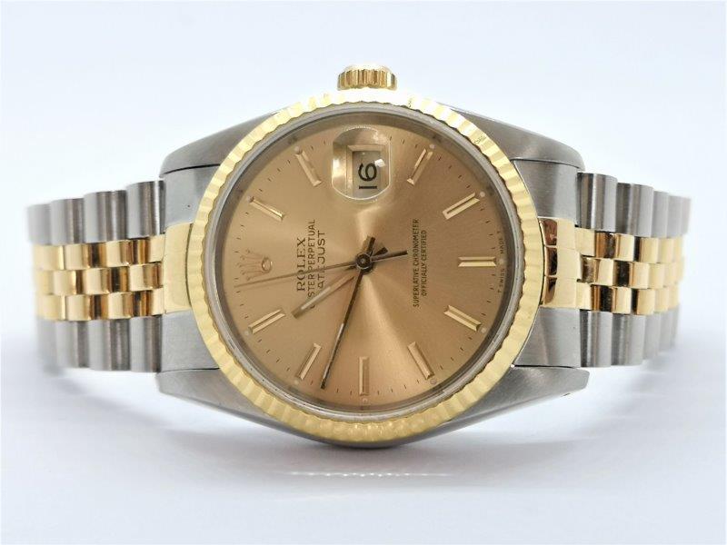 Classic Gold and Champagne Rolex side