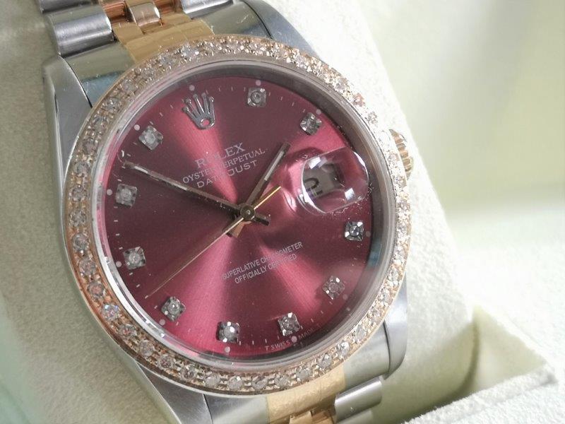 Rolex DateJust with custom diamonds