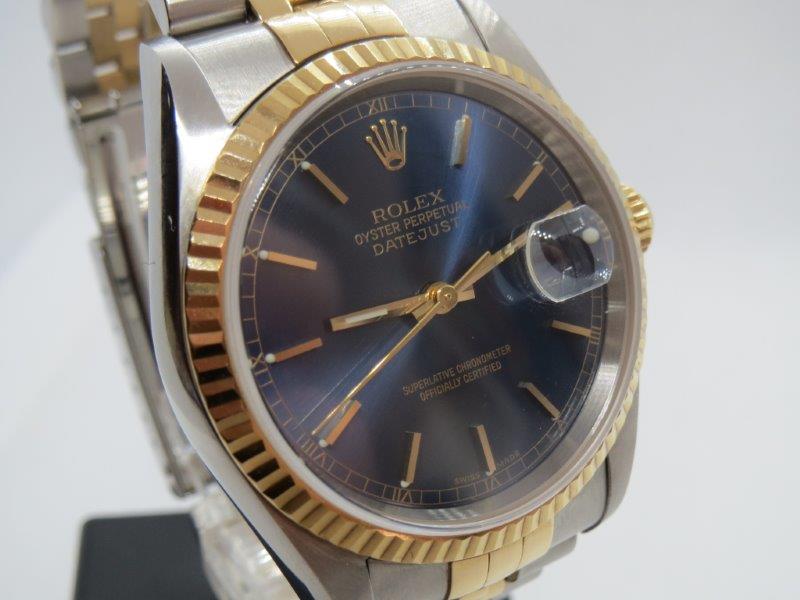 36mm Datejust in Gold & Steel with Regal Blue Dial dial