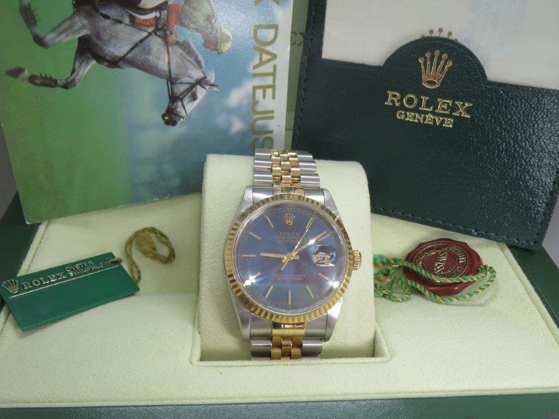 36mm Datejust in Gold & Steel with Regal Blue Dial clasp