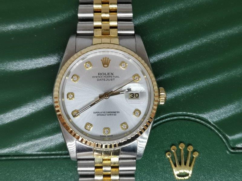 Bi-Metal DateJust 36mm with Diamond dial front