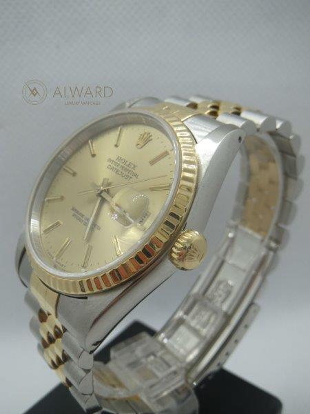 36mm Datejust with in steel and gold with champagne dial front