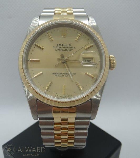 36mm Datejust with in steel and gold with champagne dial dial