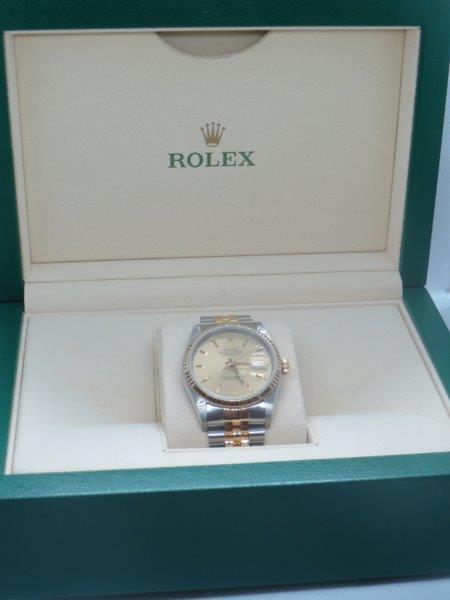 36mm Datejust with in steel and gold with champagne dial side