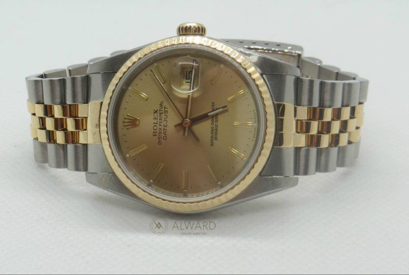 36mm Datejust with in steel and gold with champagne dial