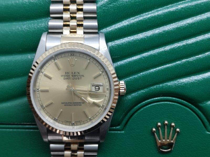 Just Serviced! Classic Steel and Gold Rolex front