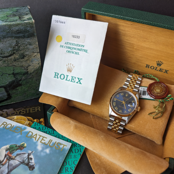 Blue Dial Bi-Metal gents Rolex dial