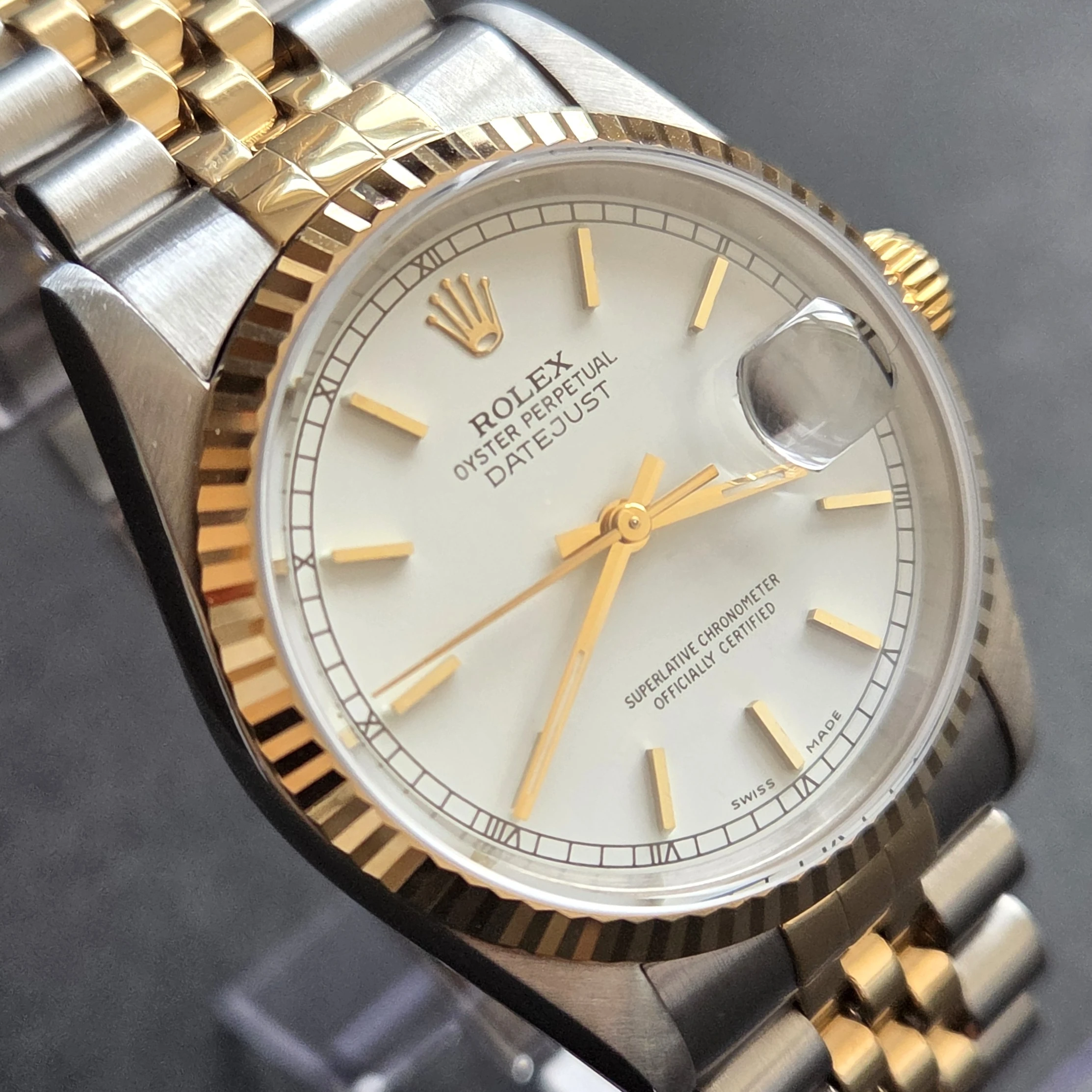 Crisp white Dial 36mm DateJust clasp