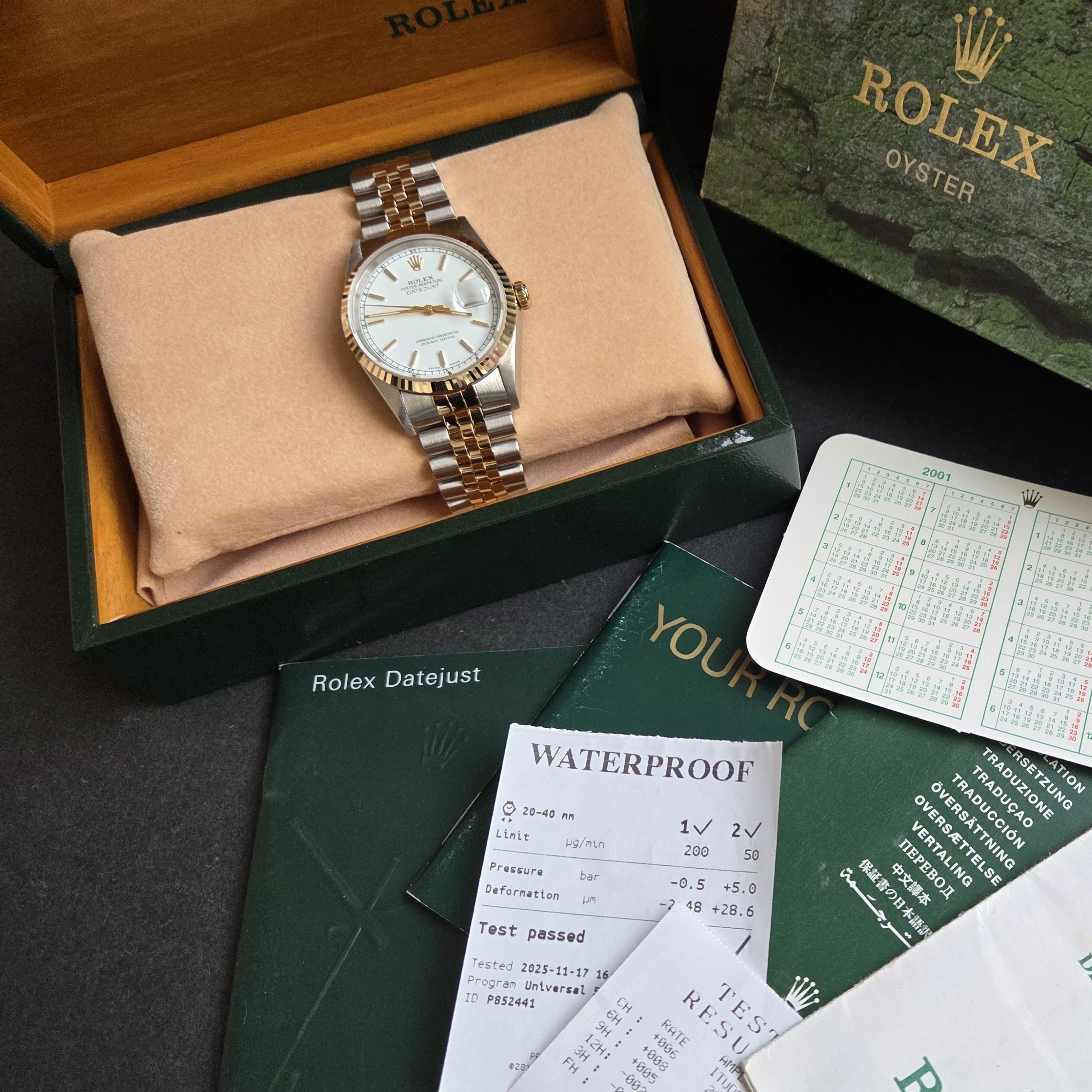 Crisp white Dial 36mm DateJust