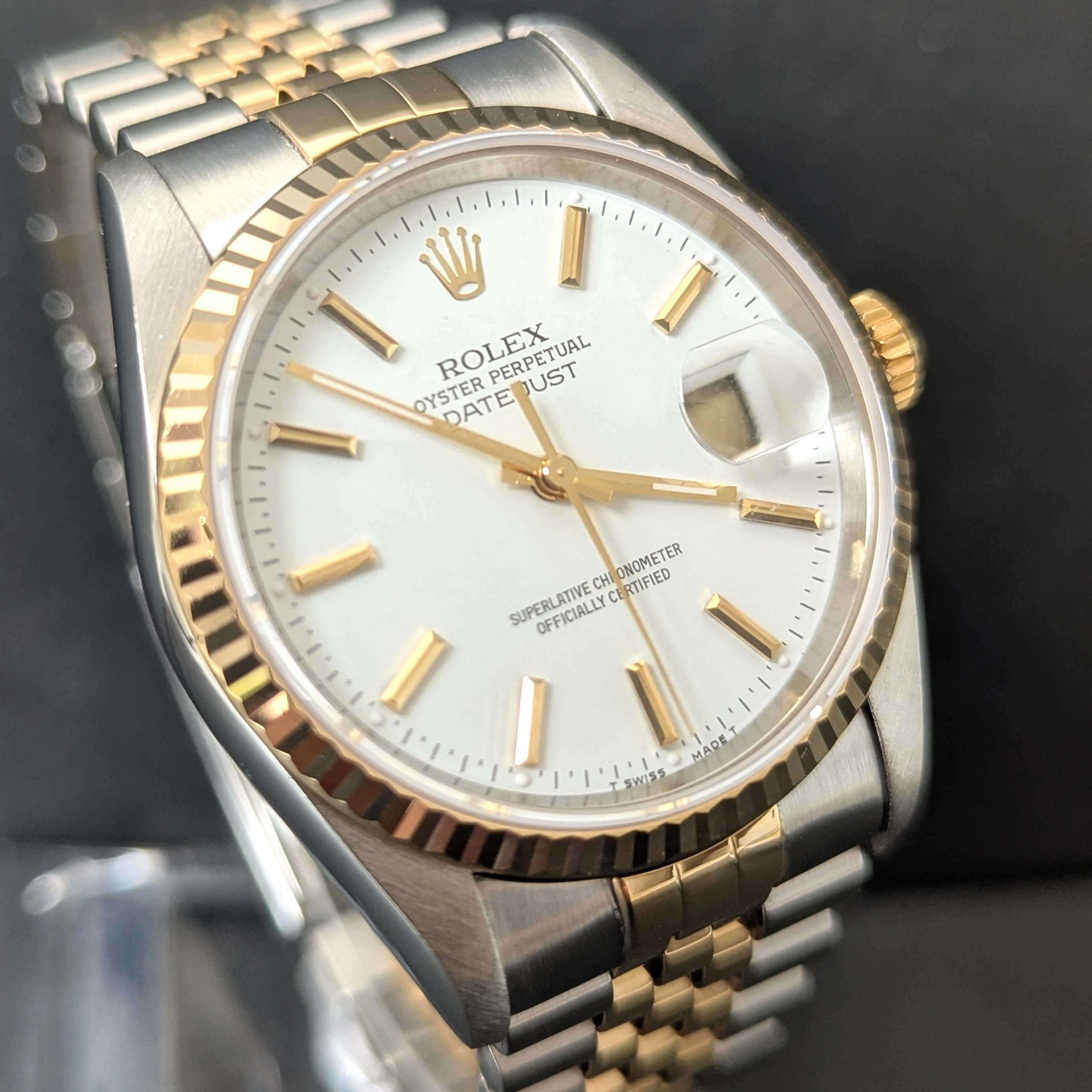 Gents white Dial DateJust 36mm side
