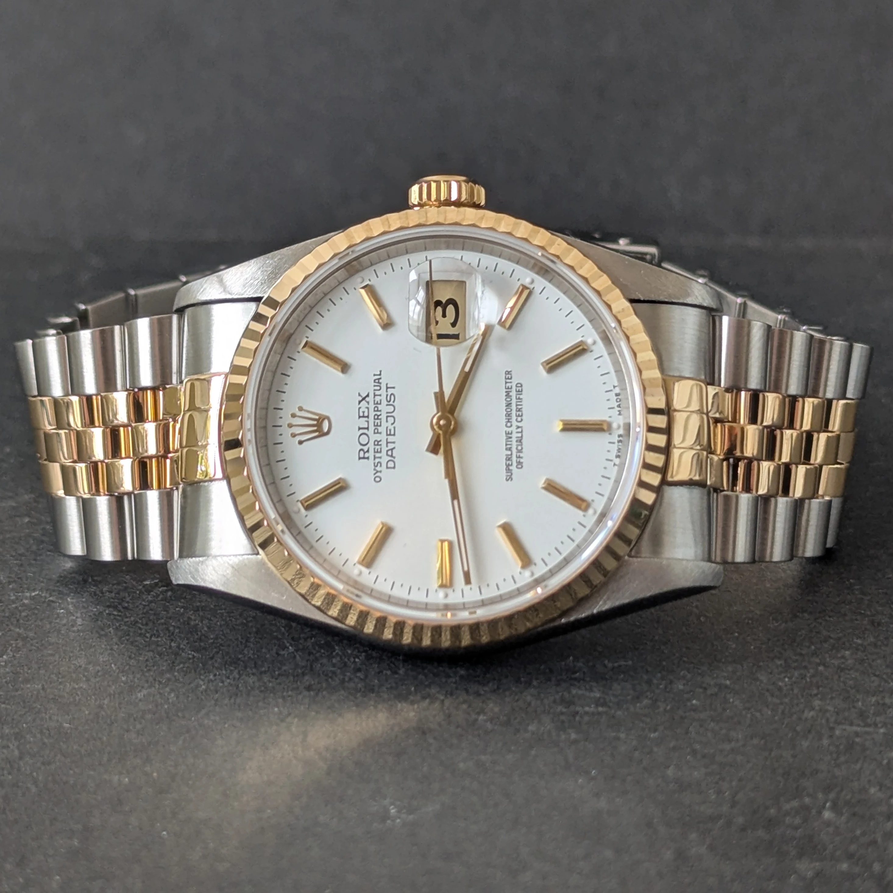 Gents white Dial DateJust 36mm clasp