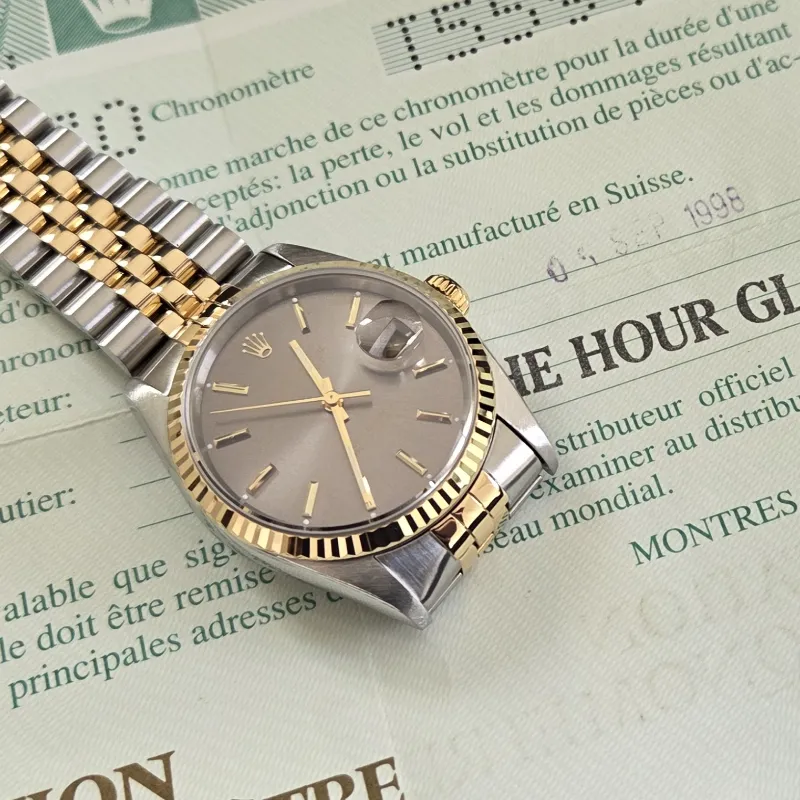 Grey Dial Bi-Metal DateJust 36mm front