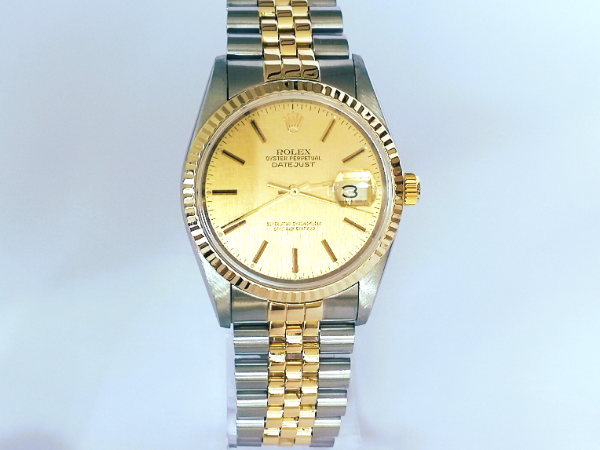 Champagne Linen DateJust 36mm front