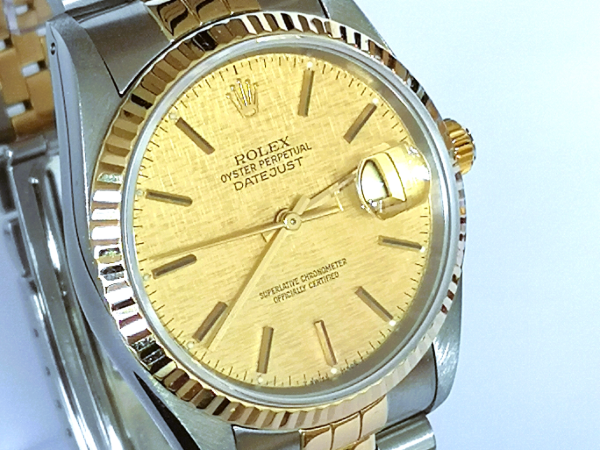 Champagne Linen DateJust 36mm dial