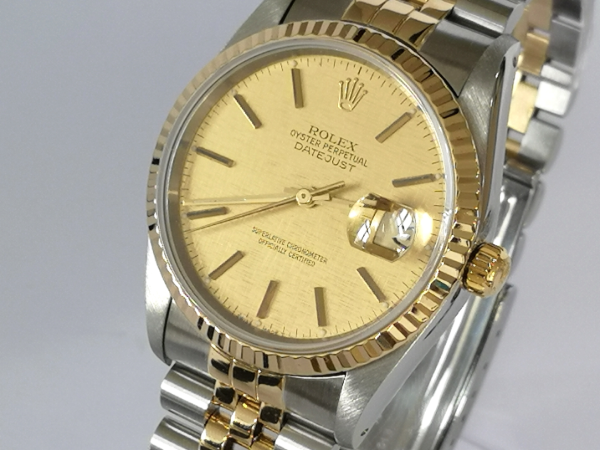 Champagne Linen DateJust 36mm side