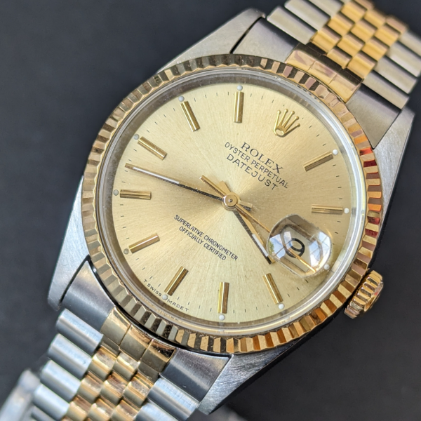 Rolex Champagne Dial DateJust 36mm   side