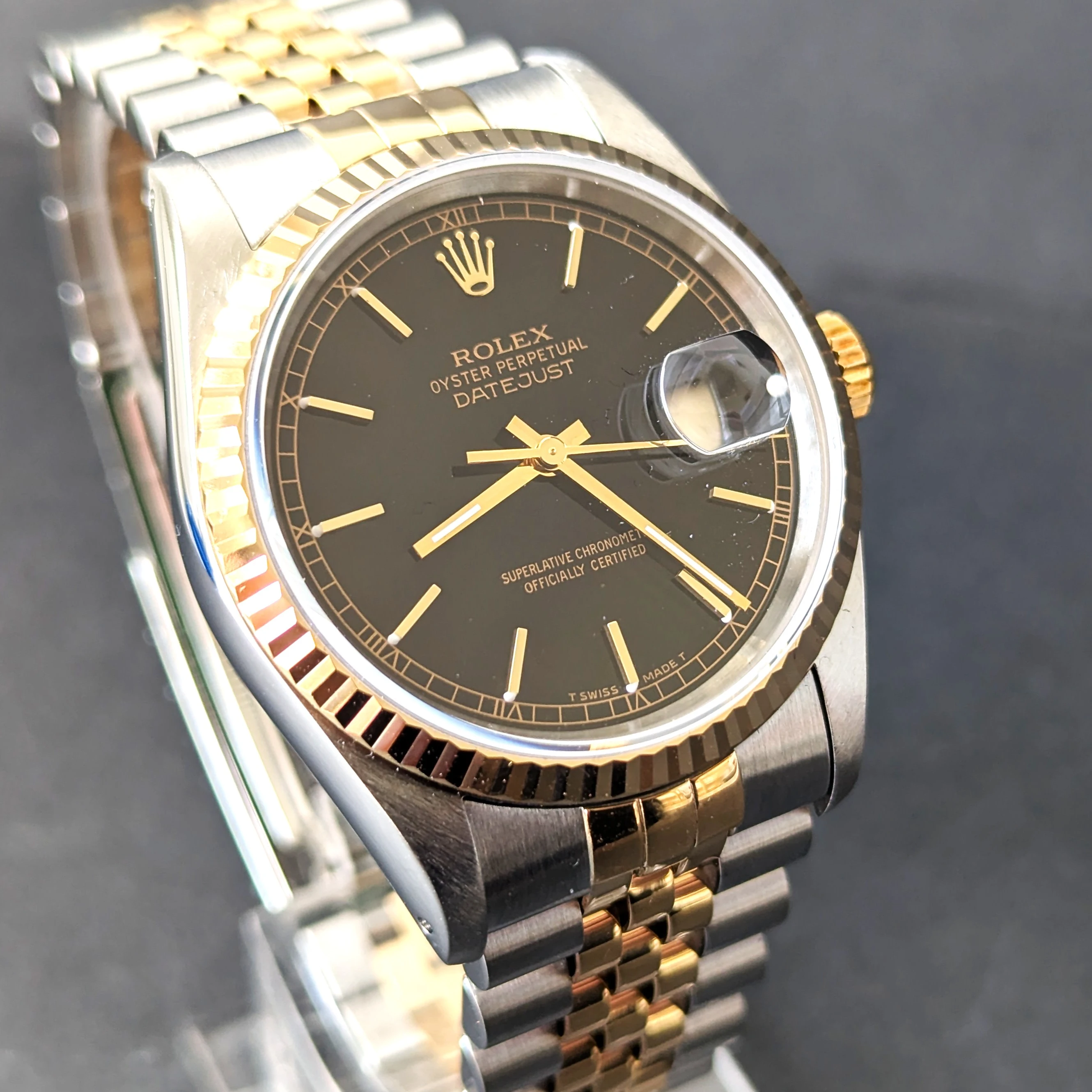 Rolex DateJust Black Dial 36mm front