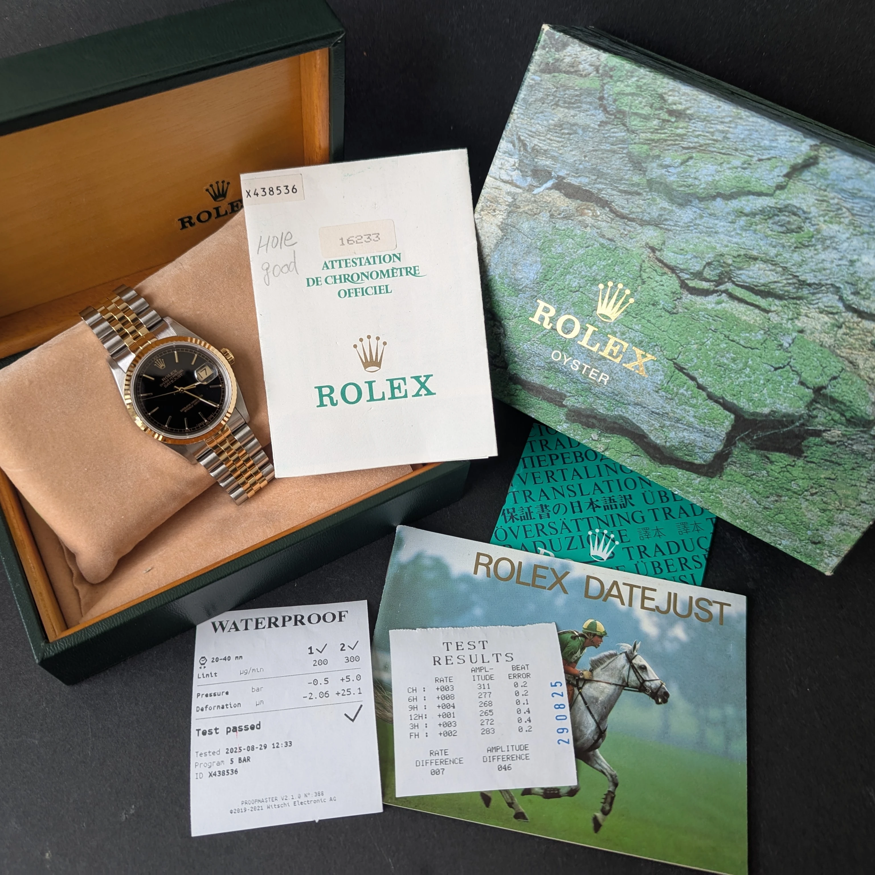 Rolex DateJust Black Dial 36mm side