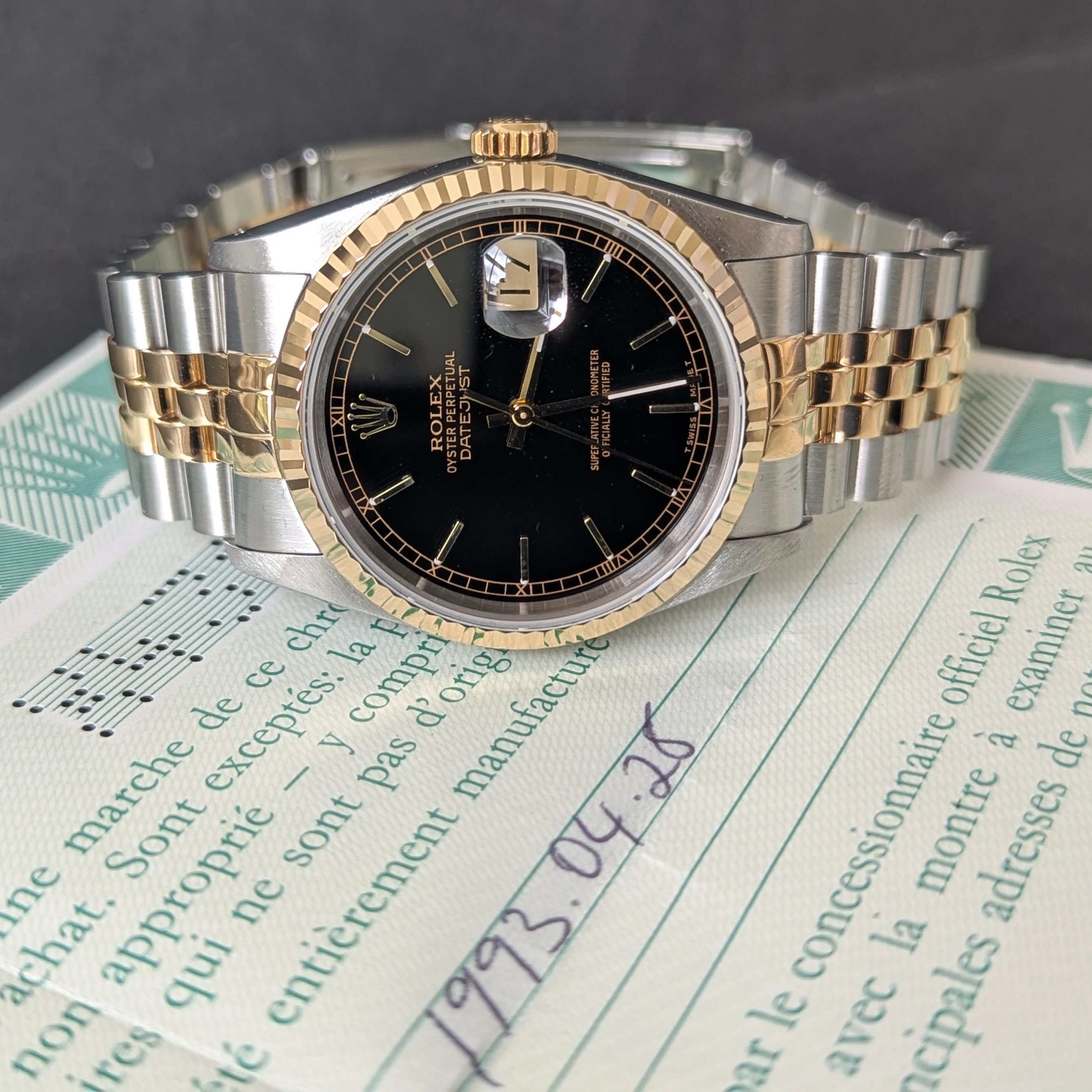 Rolex DateJust Black Dial 36mm crown