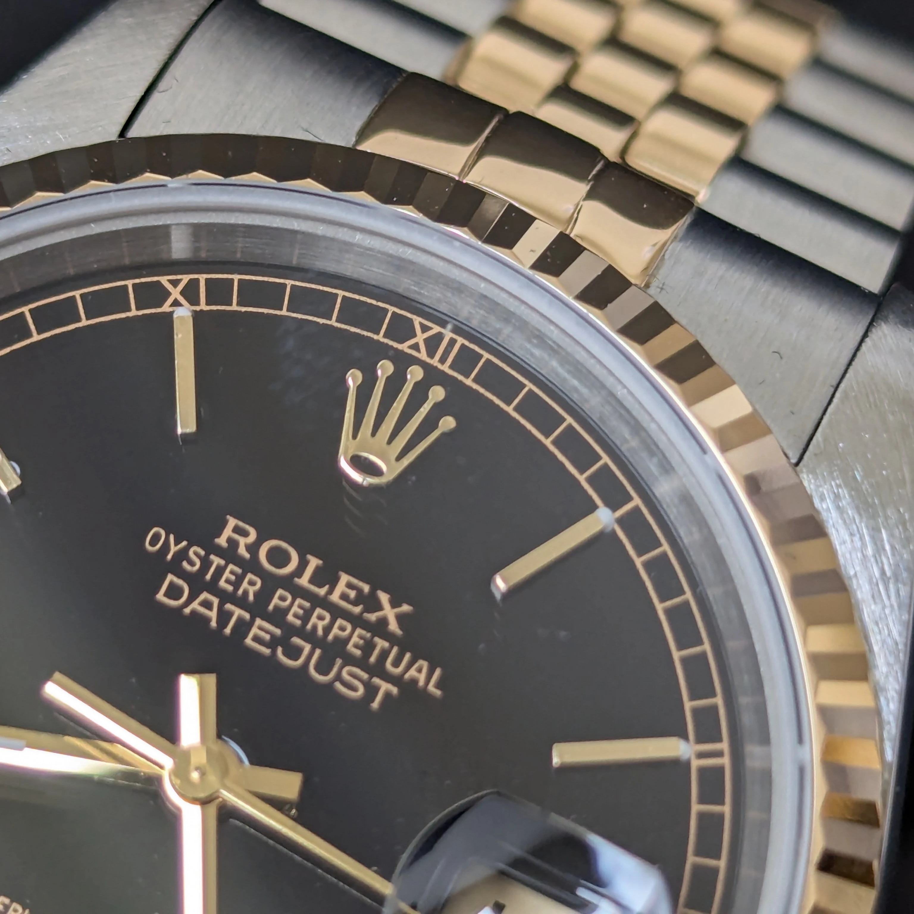 Rolex DateJust Black Dial 36mm clasp