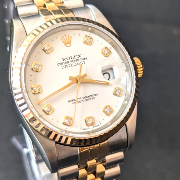 White Big Diamond Dial DateJust 36mm  front