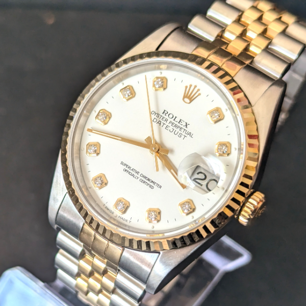 White Big Diamond Dial DateJust 36mm  dial