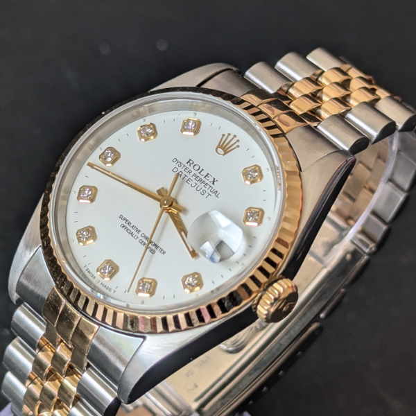 White Big Diamond Dial DateJust 36mm  side