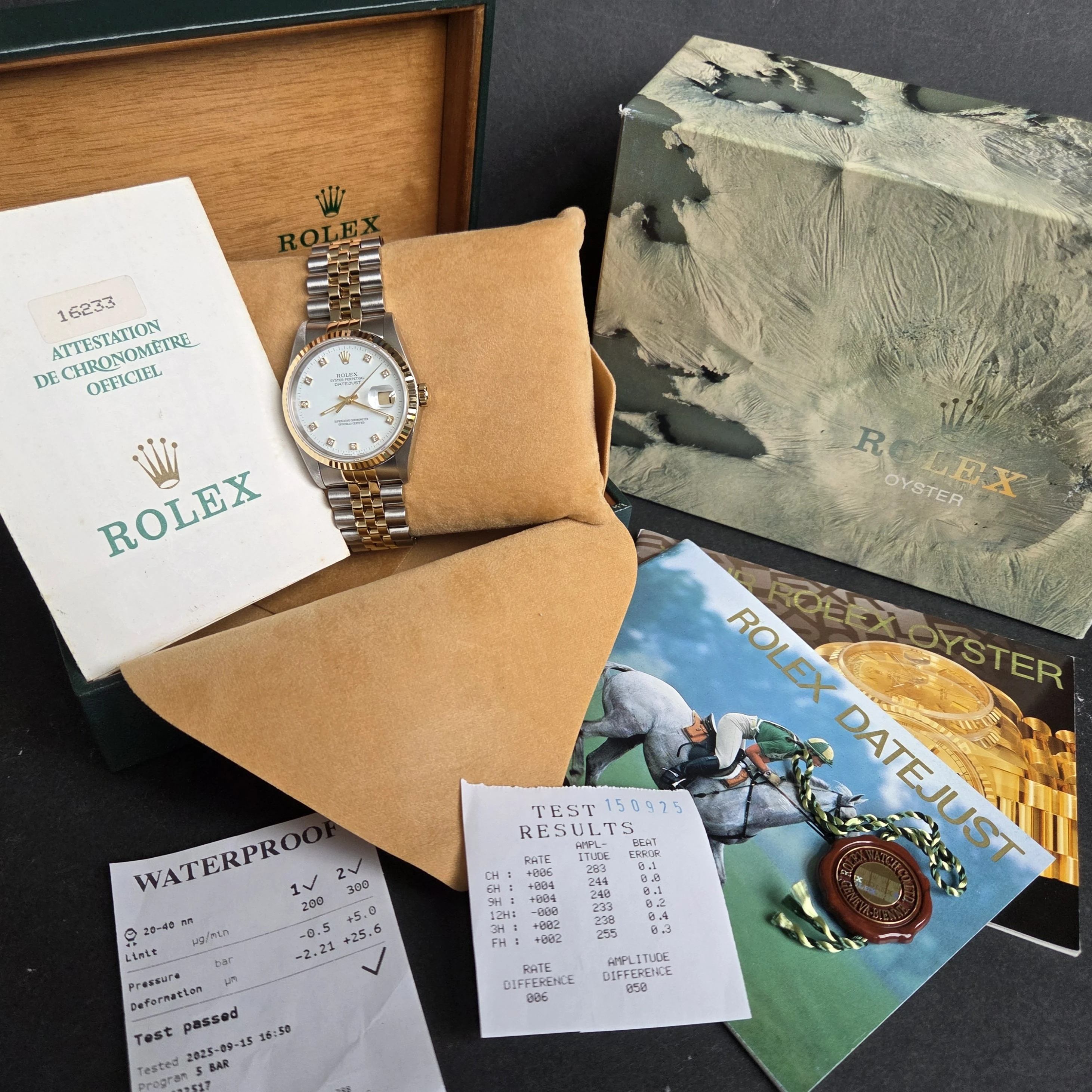 White Diamond Set Dial Rolex DateJust 36mm bracelet