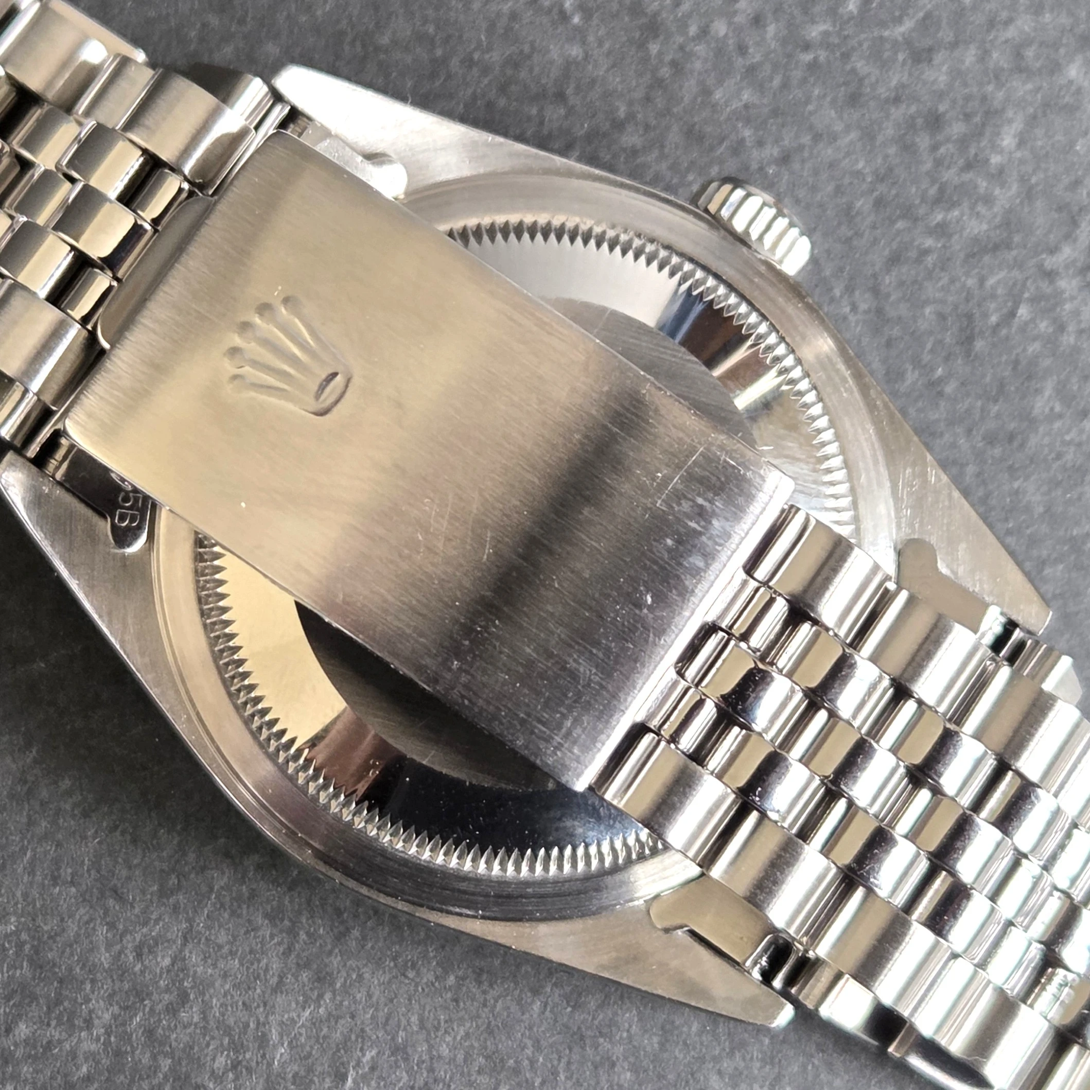 Black Roman Numeral Dial Rolex Datejust 36mm side