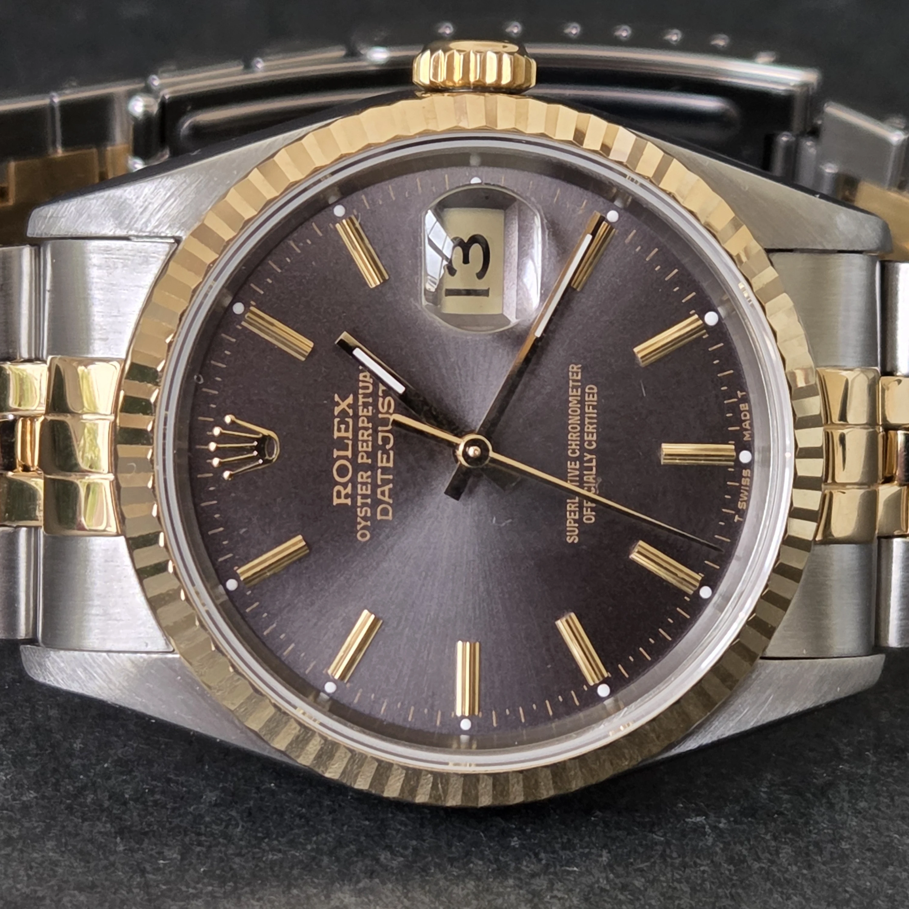 Grey Dial DateJust 36mm Rolex  dial