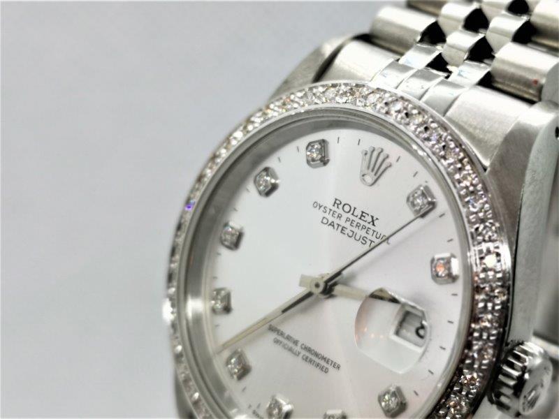 Truly dazzling steel Rolex with diamonds  dial