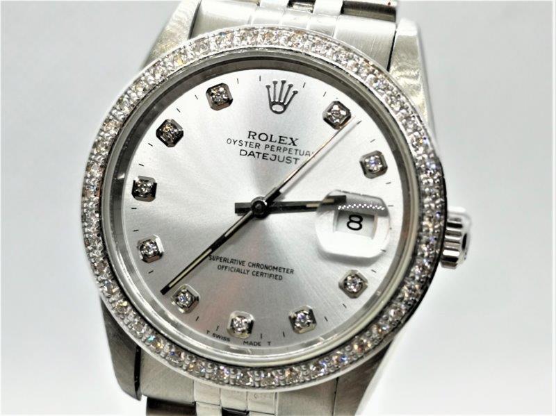Truly dazzling steel Rolex with diamonds  bracelet