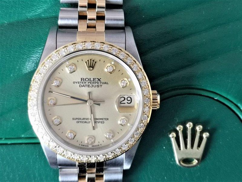 Rolex DateJust midi with Diamonds bracelet