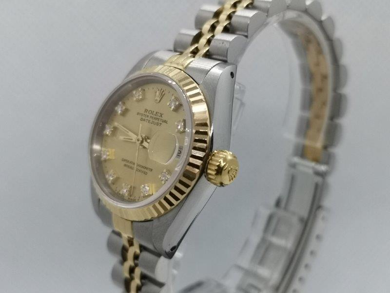 Rolex Datejust with Champagne and original diamond dot dial front