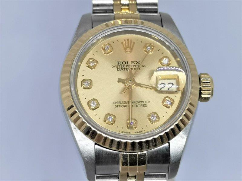 Lady DateJust with Diamond Dial side