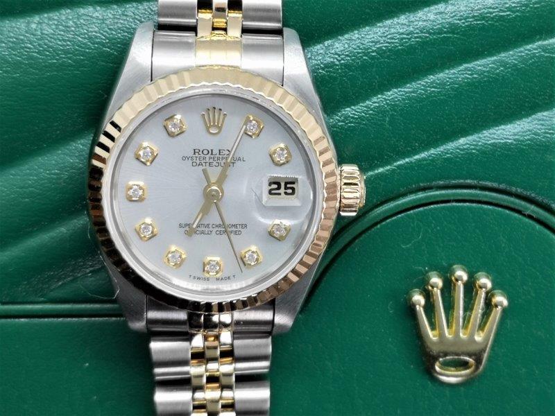 Rolex with stunning white dial crown