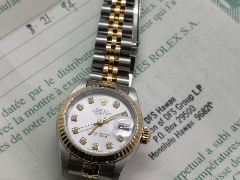 Rolex with stunning white dial bracelet